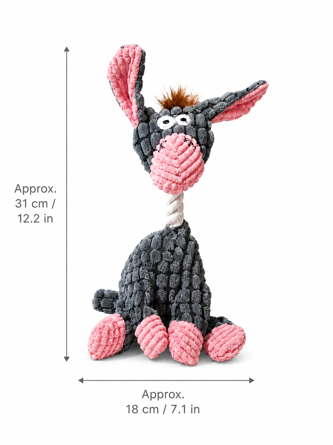 Pippa Donkey Plush Chew Toy