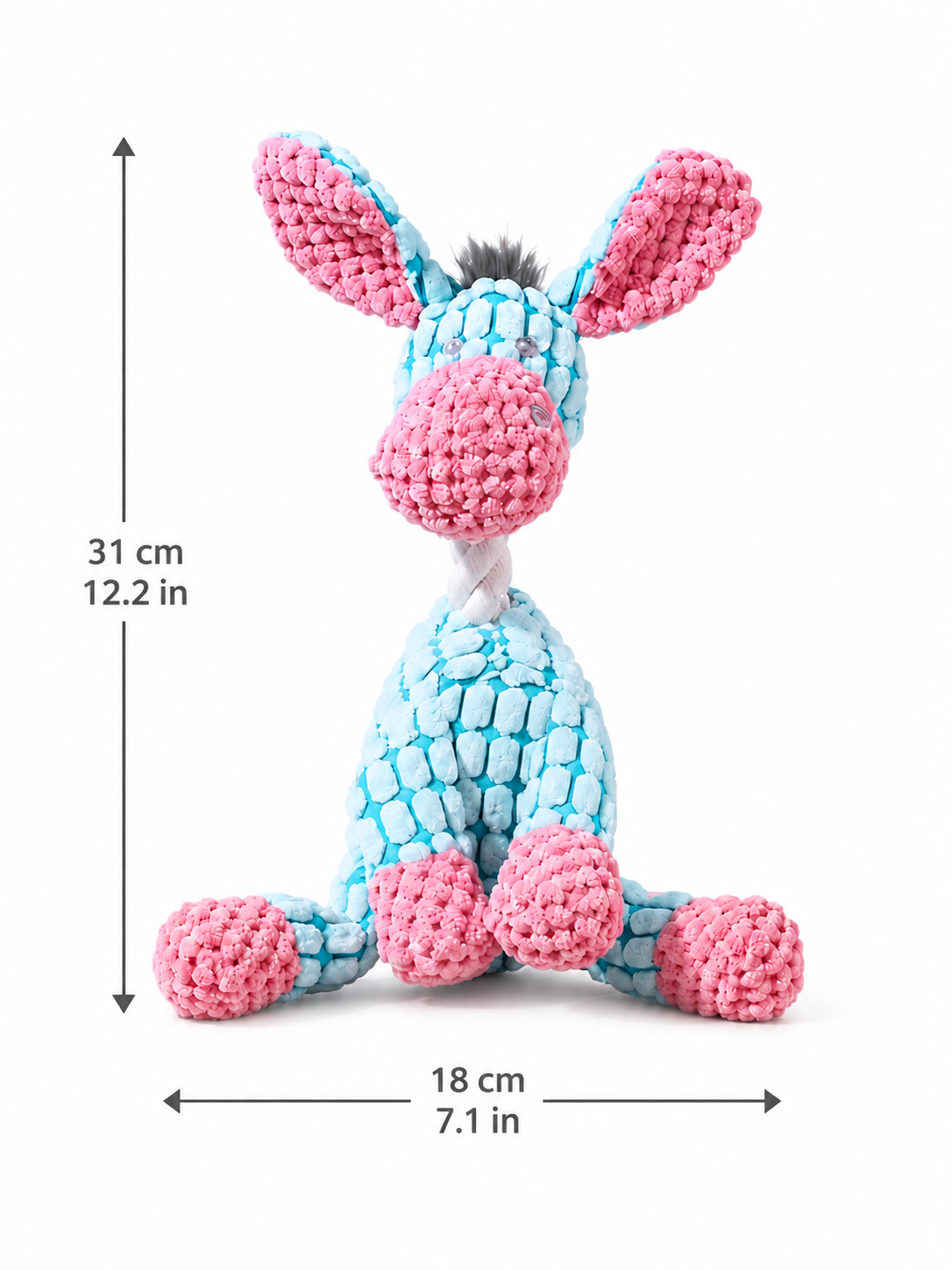 Skye Donkey Plush Chew Toy