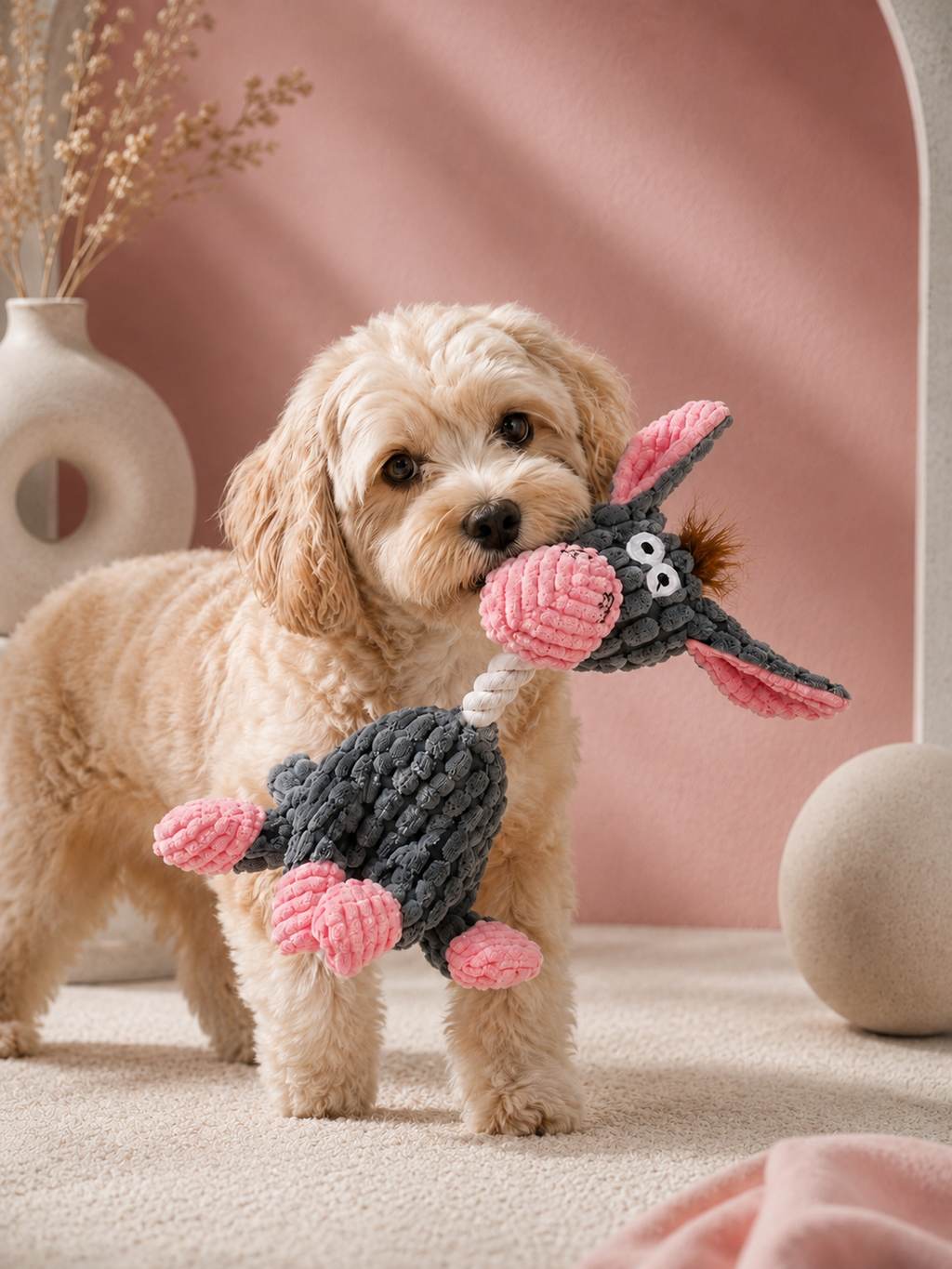 Pippa Donkey Plush Chew Toy