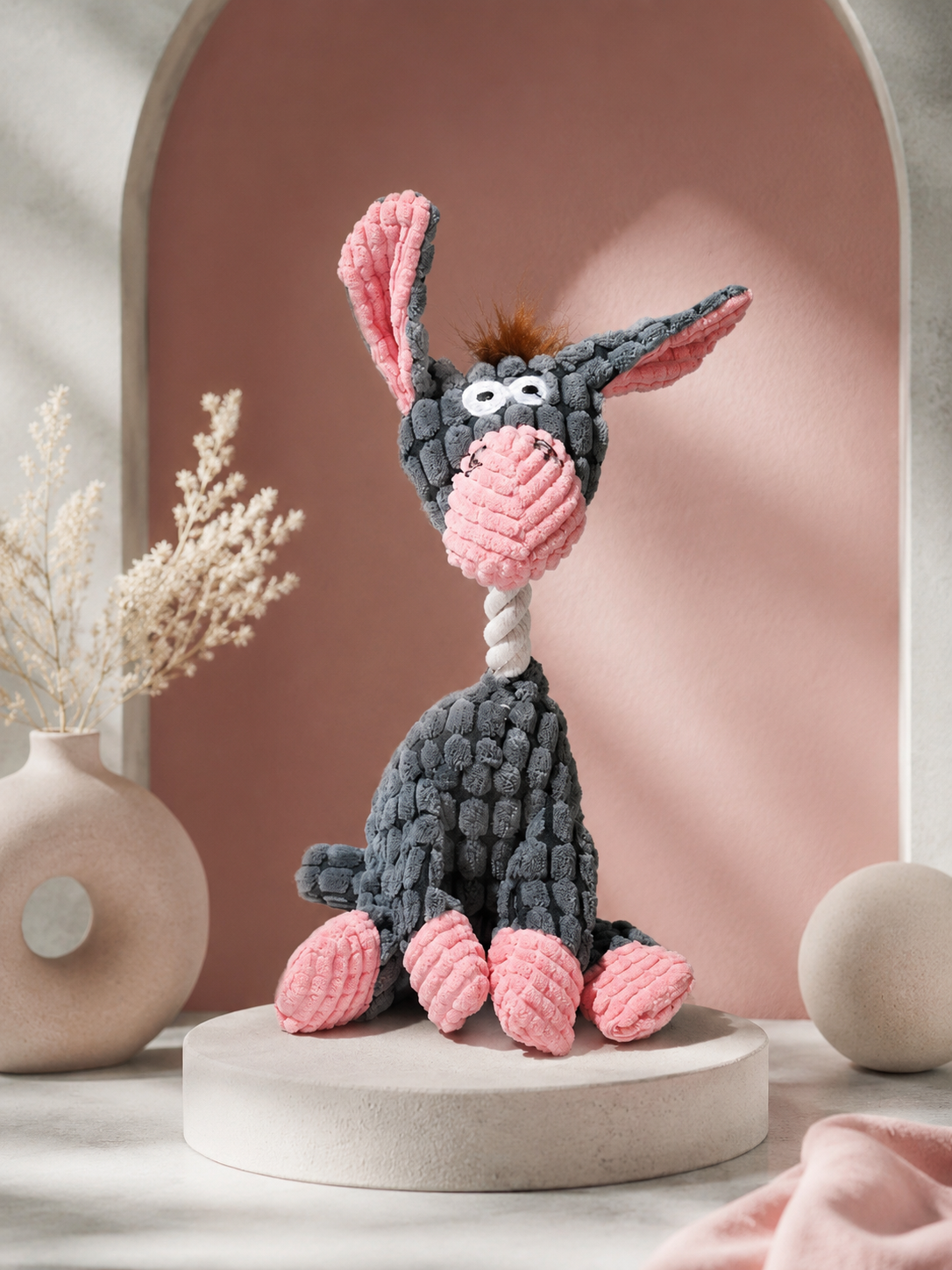 Pippa Donkey Plush Chew Toy